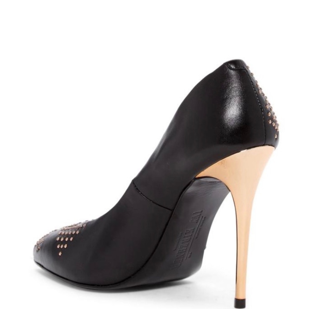 Ivy Kirzhner Lightening Bolt Black Gold Stud Heel - Picture 4 of 8